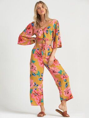 Billabong Wide Leg Floral Pants • Women’s Small